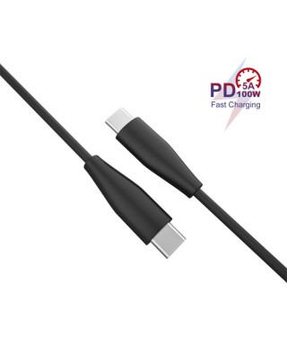 100W USB-C to USB-C PD Fast Charging Cable, Black, 3ft