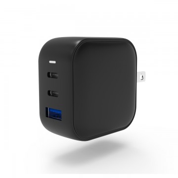 Mini 65W USB-C Charger, 65W 3-port Foldable GaN Charger